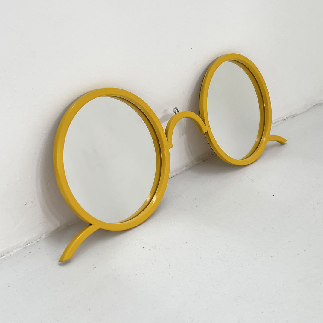 Yellow Sunglasses Wall Mirror, 1980s