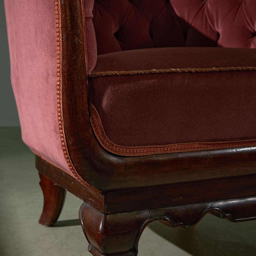 Velvet Armchair Pair by Lajos Kozma, 1925