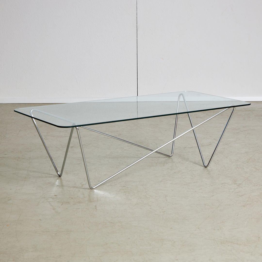 Coffee Table on Curved Chrome Legs