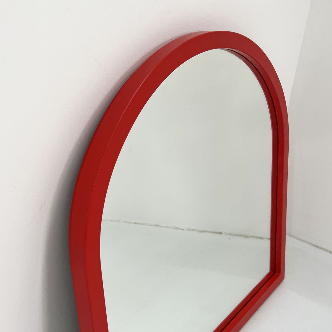 Red Frame Mirror Model 4720 by Anna Castelli Ferrieri for Kartell, 1980s
