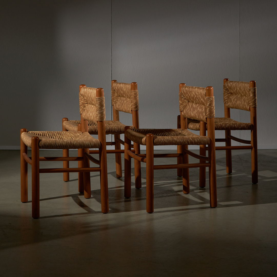 Chair Set in Style of Charlotte Perriand, 1960s