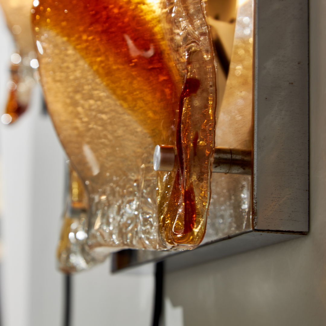 MURANO GLASS WALL LIGHT BY TONI ZUCCHERI FOR MAZZEGA