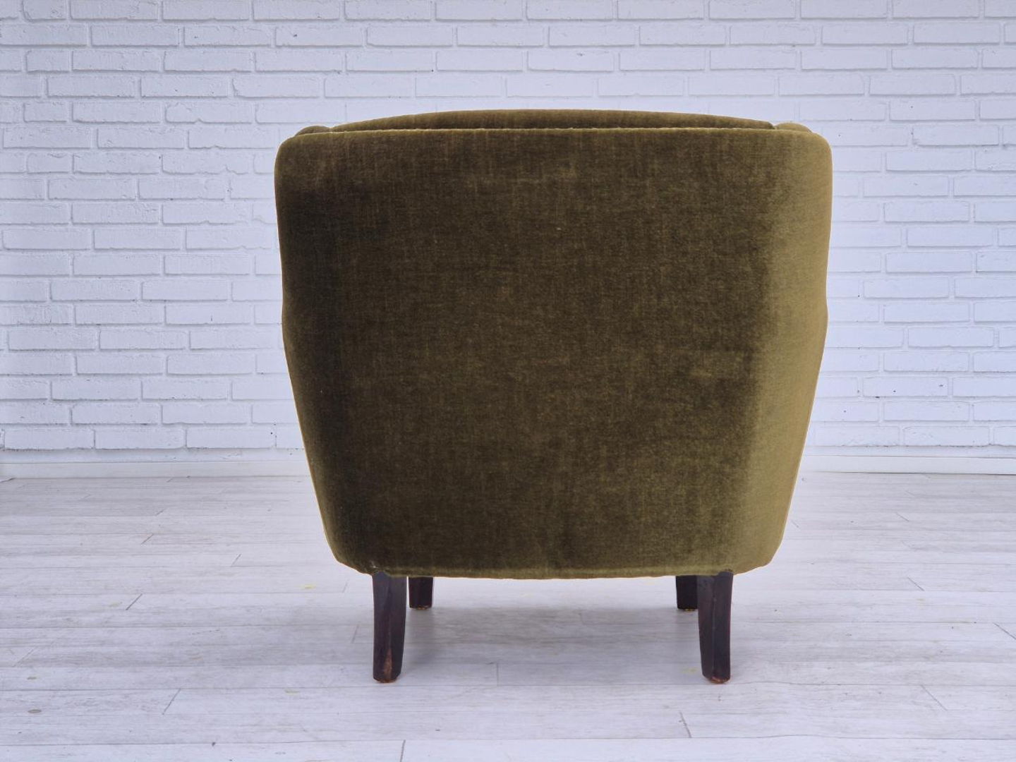 1970s, Danish lounge chair, furniture velour, beech wood, original.
