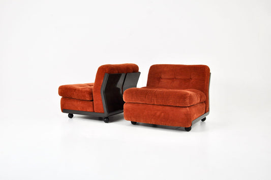 Amanta Lounge chairs by Mario Bellini for B&B Italia, 1970s, set of 2