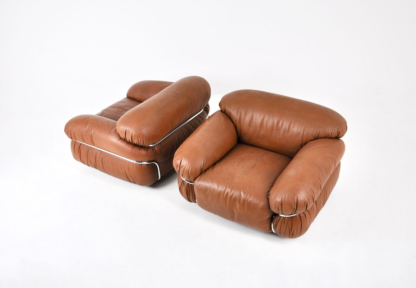 "Sesann" Lounge chairs by Gianfranco Frattini for Cassina, 1970s, set of 2