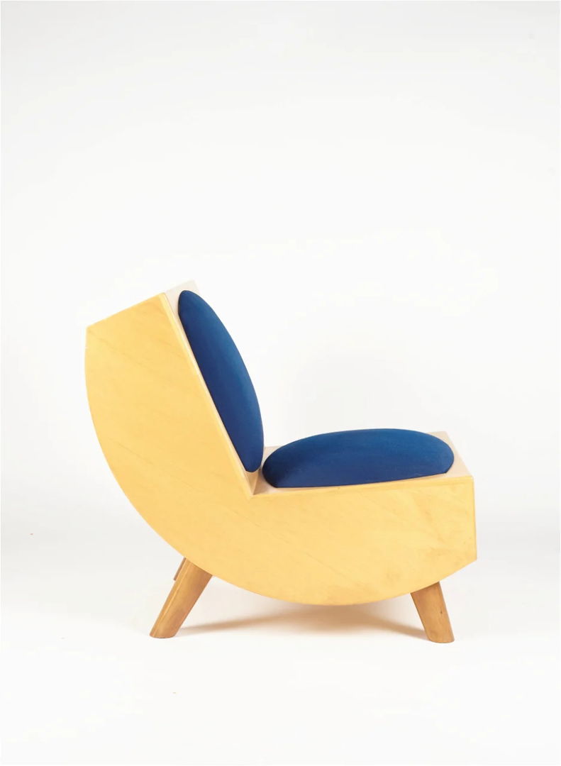 unique Dutch postmodern beech wood armchair 1990s