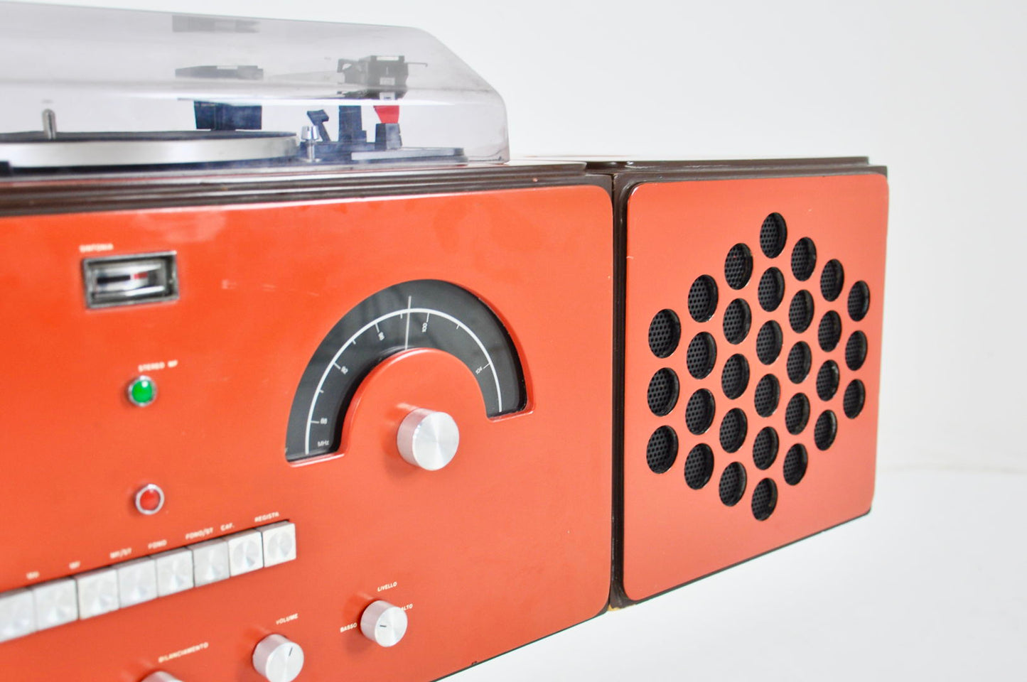 Orange Stereophonic RR-126 Radio by F.lli Castiglioni for Brionvega, 1960s