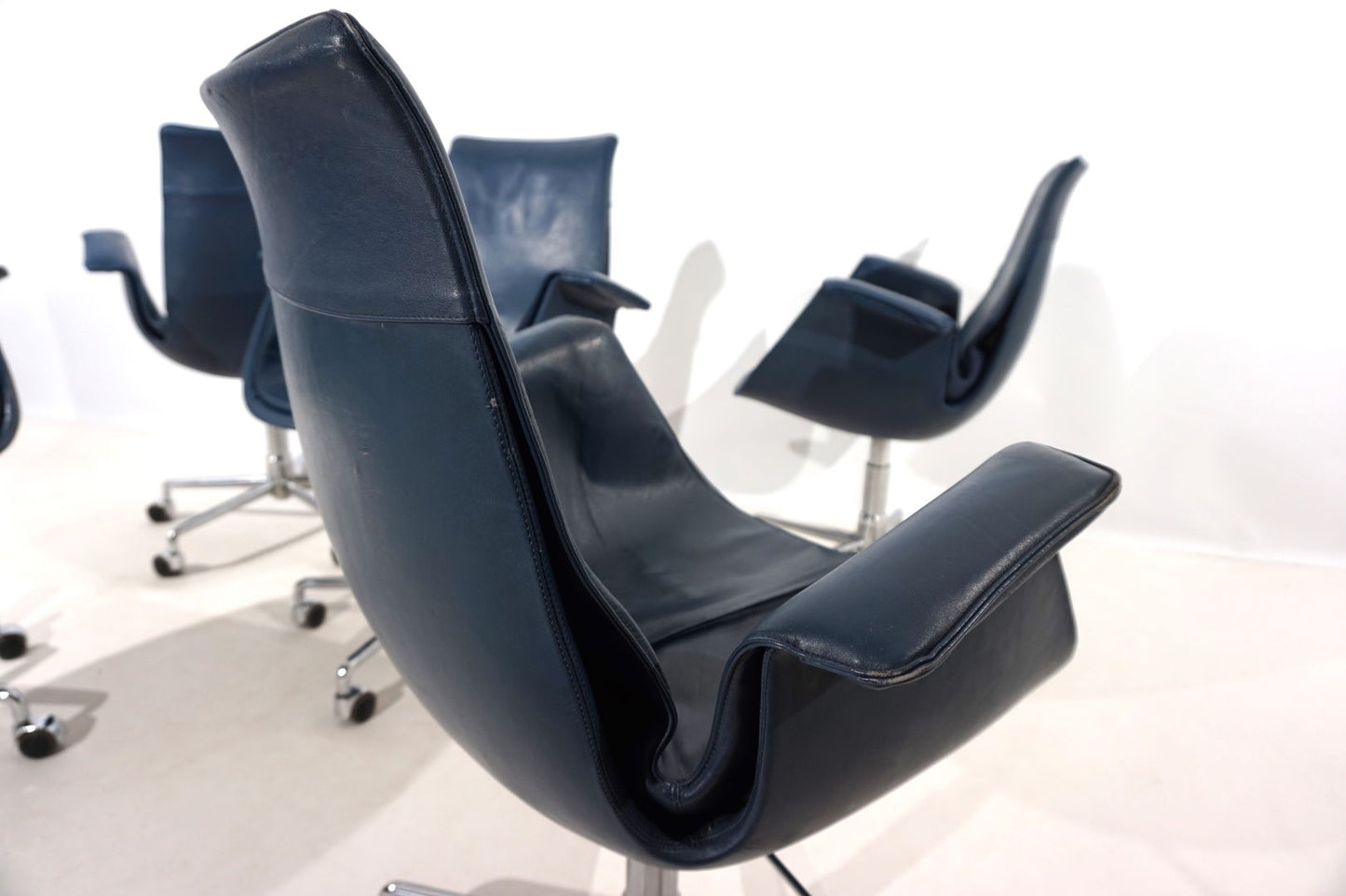 Set of 5 Kill International 6727 leather office chairs by Fabricius & Kastholm