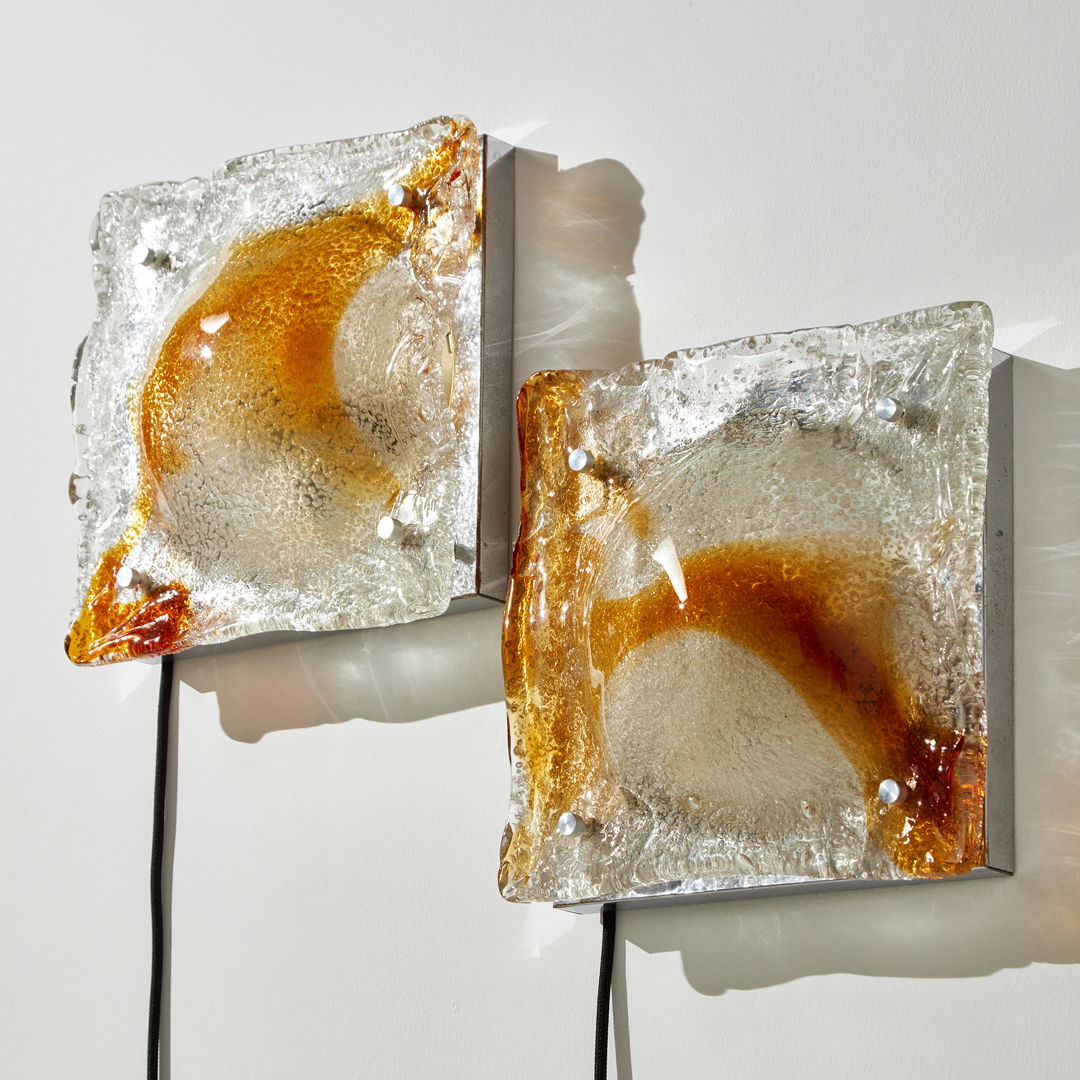 MURANO GLASS WALL LIGHT BY TONI ZUCCHERI FOR MAZZEGA