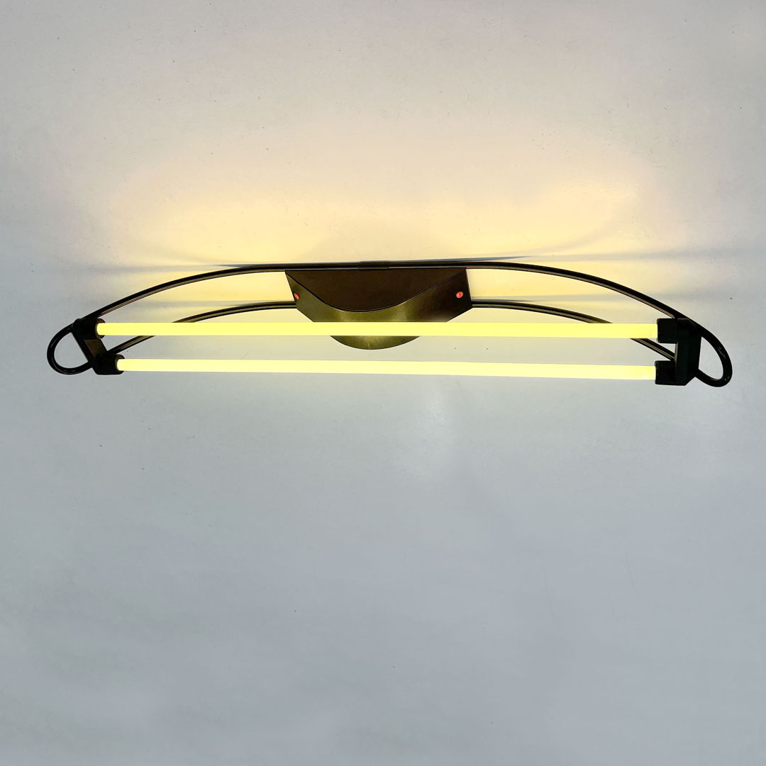 Black Neon Wall Lamp by Gian N. Gigante for Zerbetto, 1980s