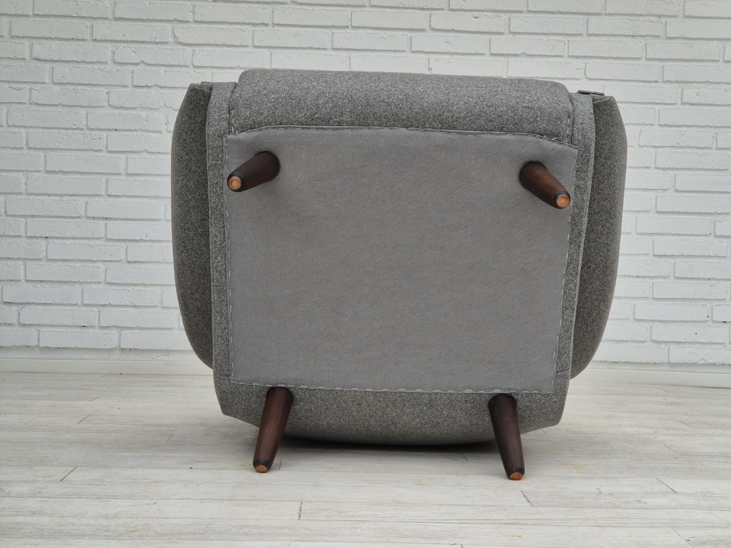 1970s, recliner, Danish design by H.W.Klein for Bramin Møbler, completely reupholstered, furniture wool.