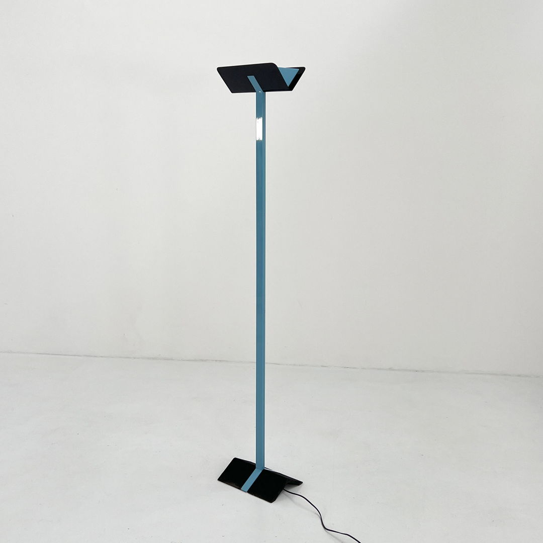 Postmodern Black & Blue Floorlamp, 1980s