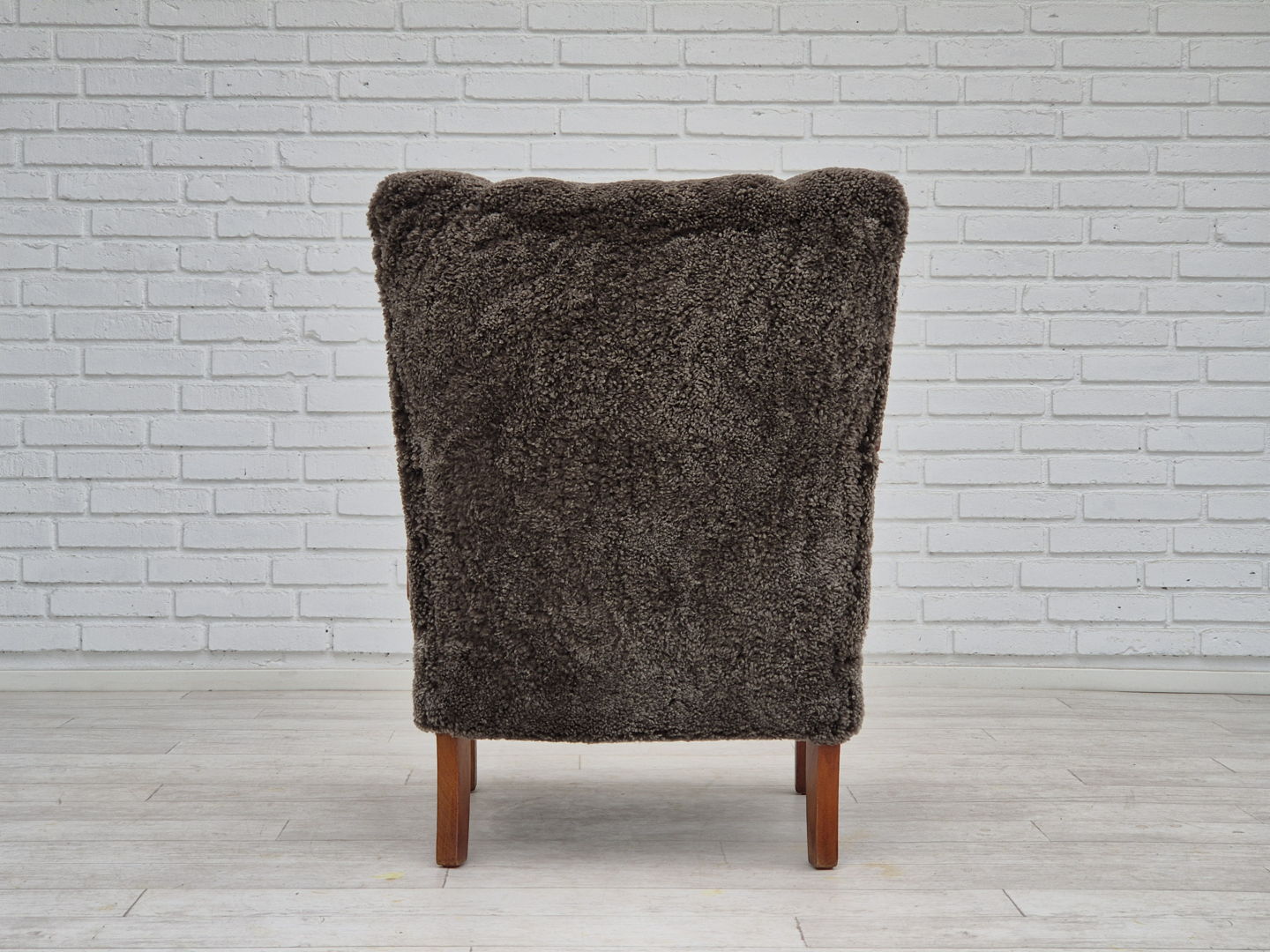 1950s, Danish design, refurbished armchair, geniue sheepskin "Wellington".