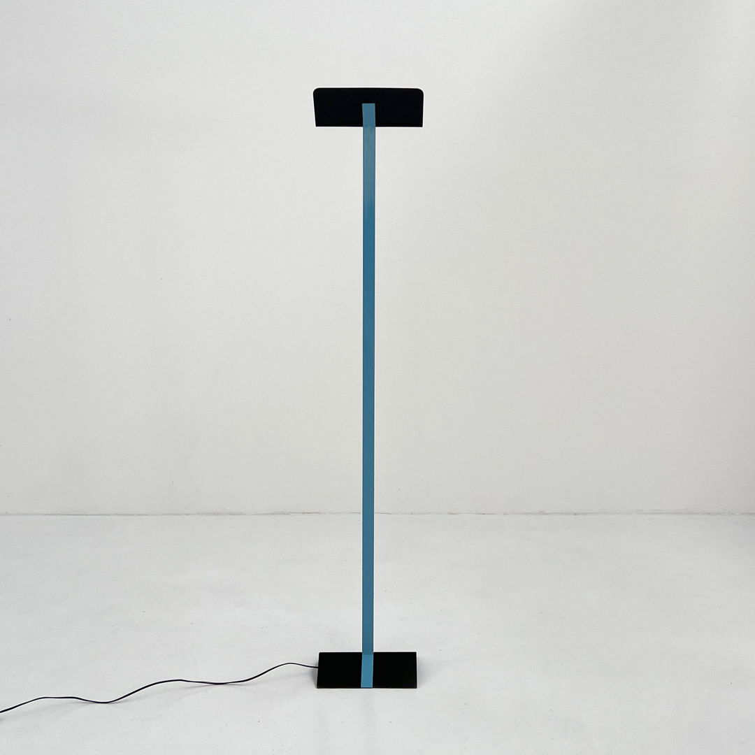 Postmodern Black & Blue Floorlamp, 1980s