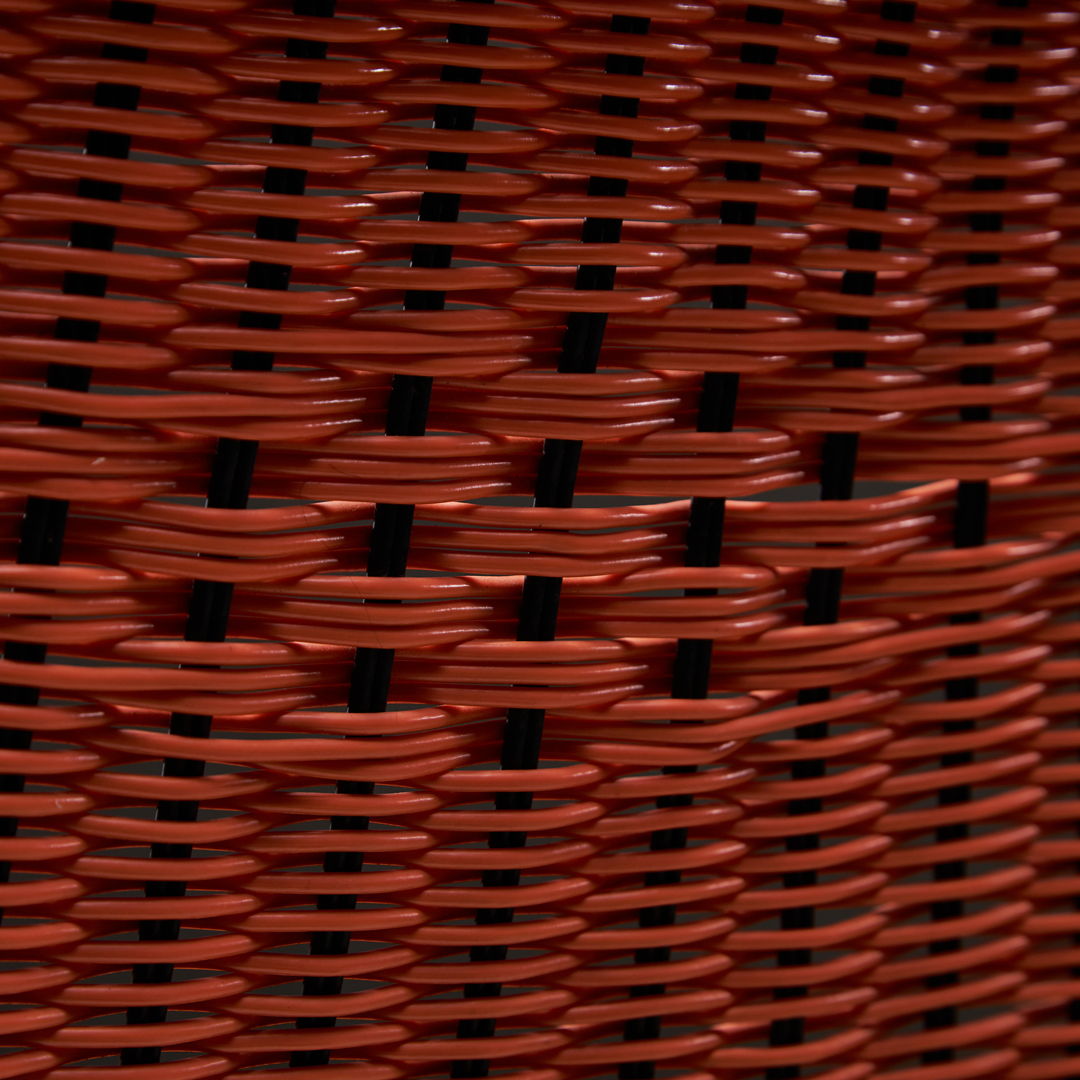 Orange braided plastic cable garden chairs