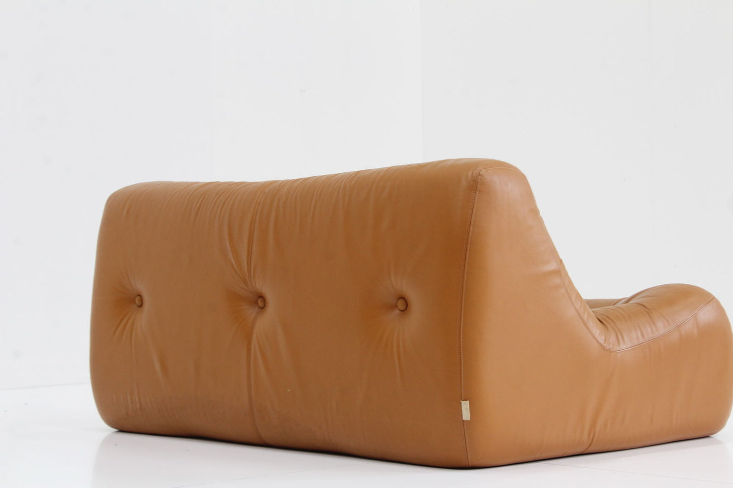 Cognac Leather Kali sofa by Michel Ducaroy for Ligne Roset