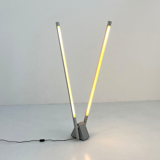 Grey Sistema Flu Floor Lamp by Rodolfo Bonetto for Luci Italia, 1980s
