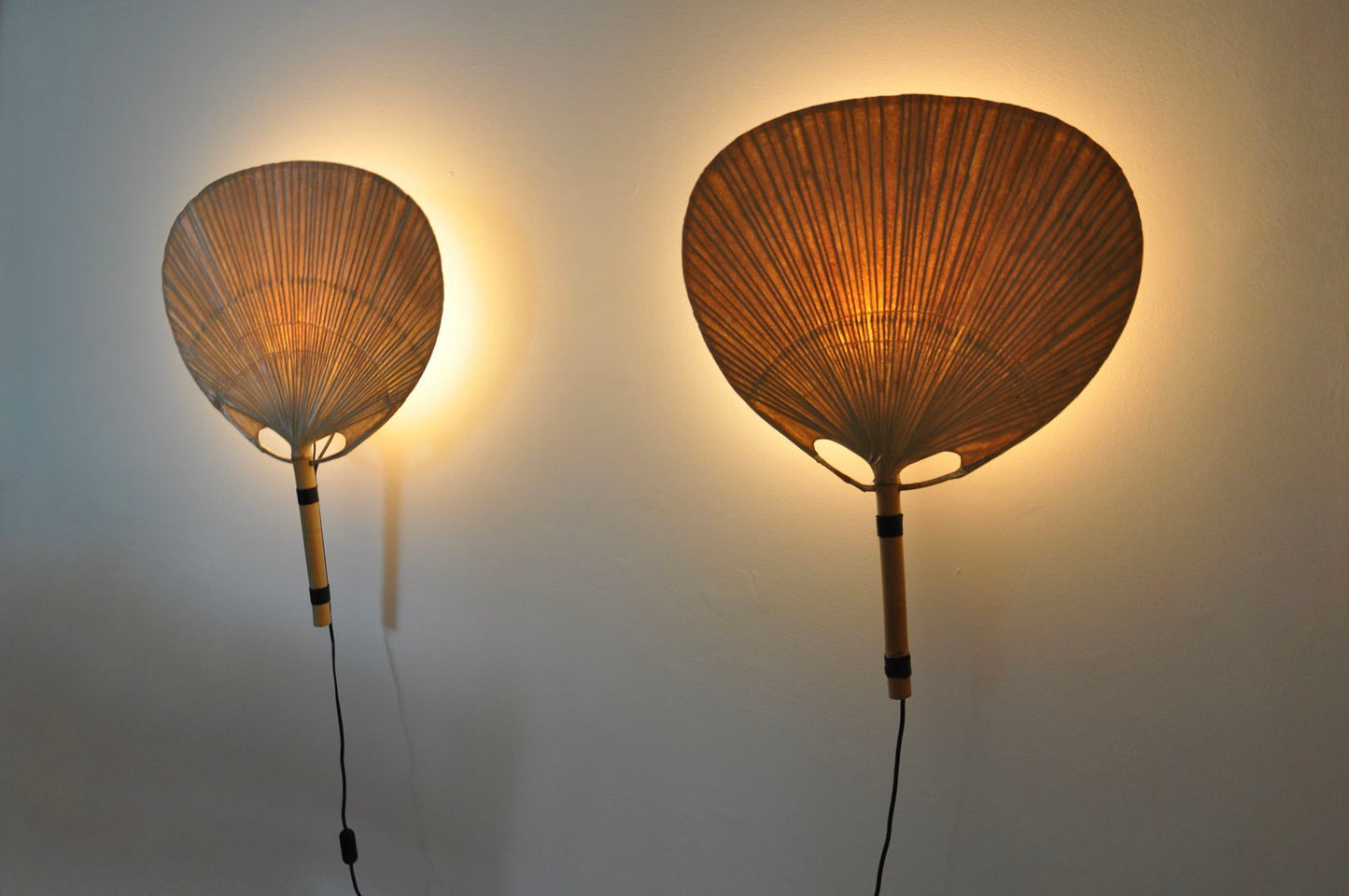 Pair of Wall Lamps "Uchiwa" by Ingo Maurer for M Design, 1970s