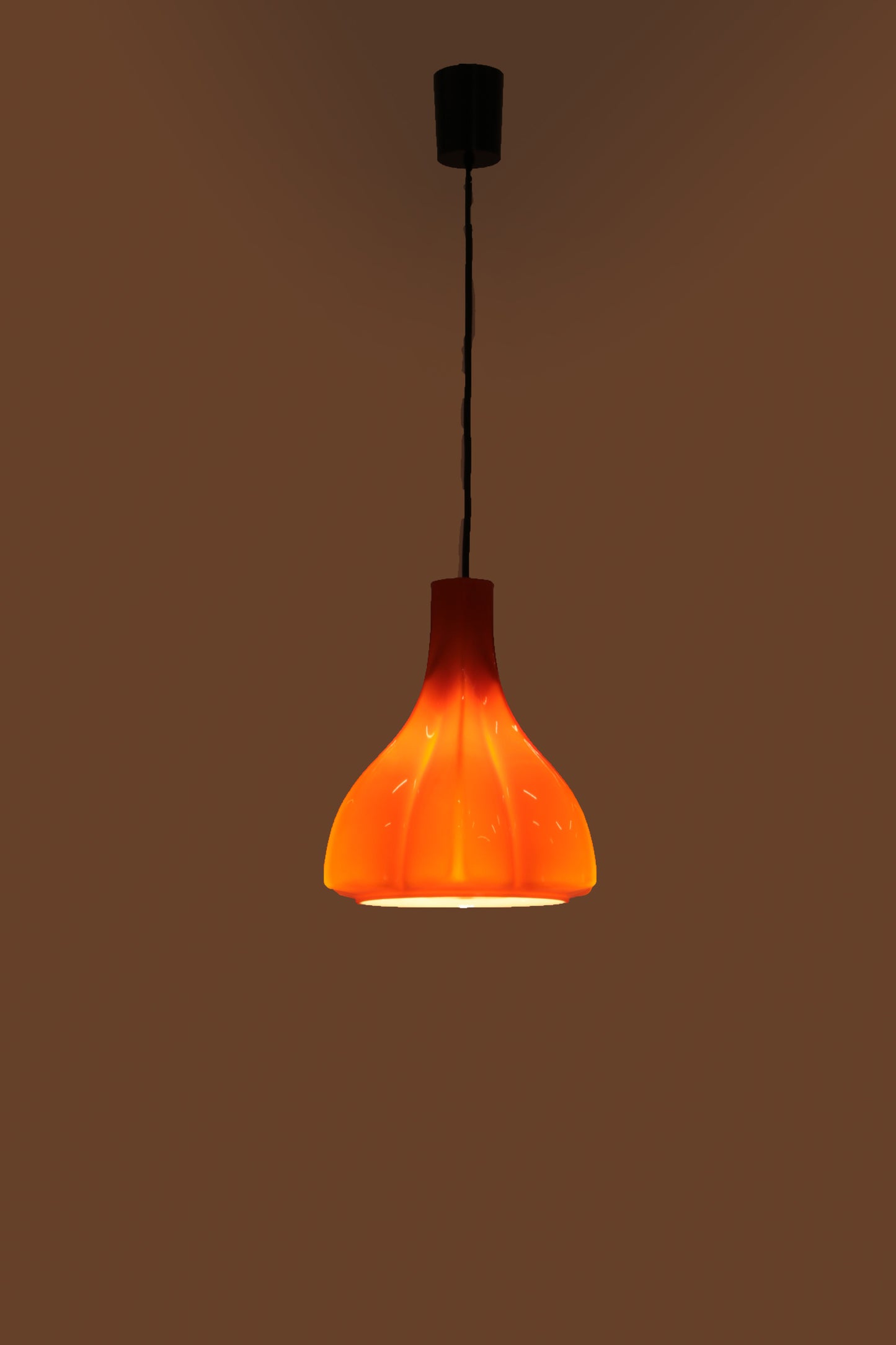 Vintage Orange Glass Pendant Lamp By Peill And Putzler 1960