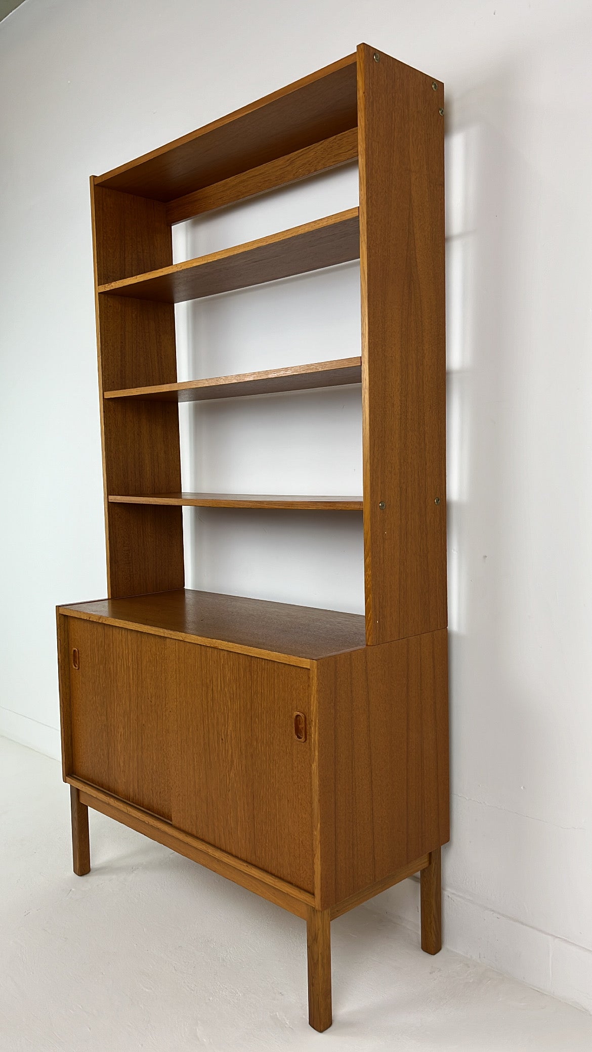 Swedish vintage teak veneer bookcase