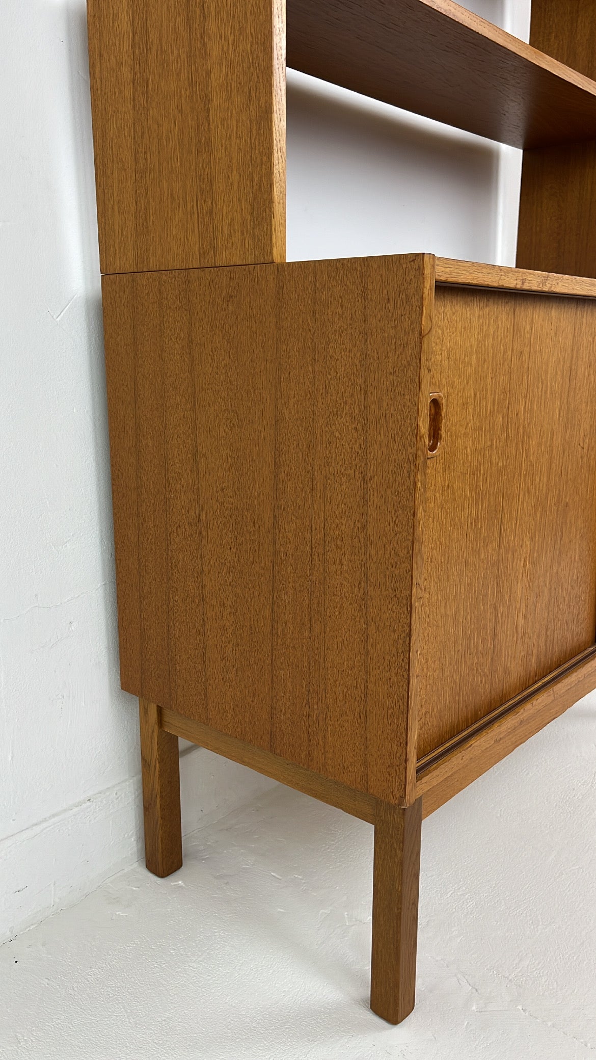 Swedish vintage teak veneer bookcase