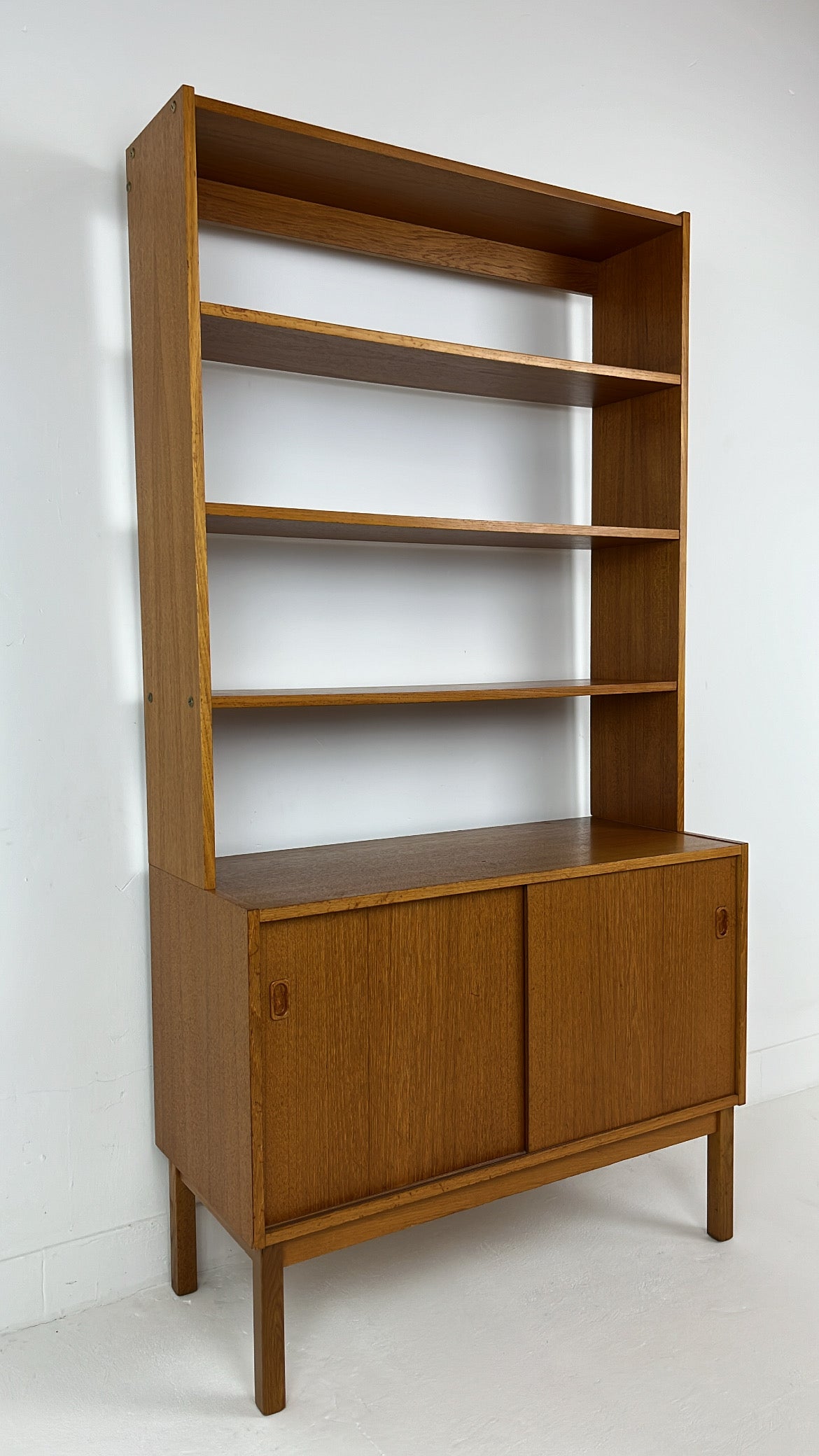 Swedish vintage teak veneer bookcase