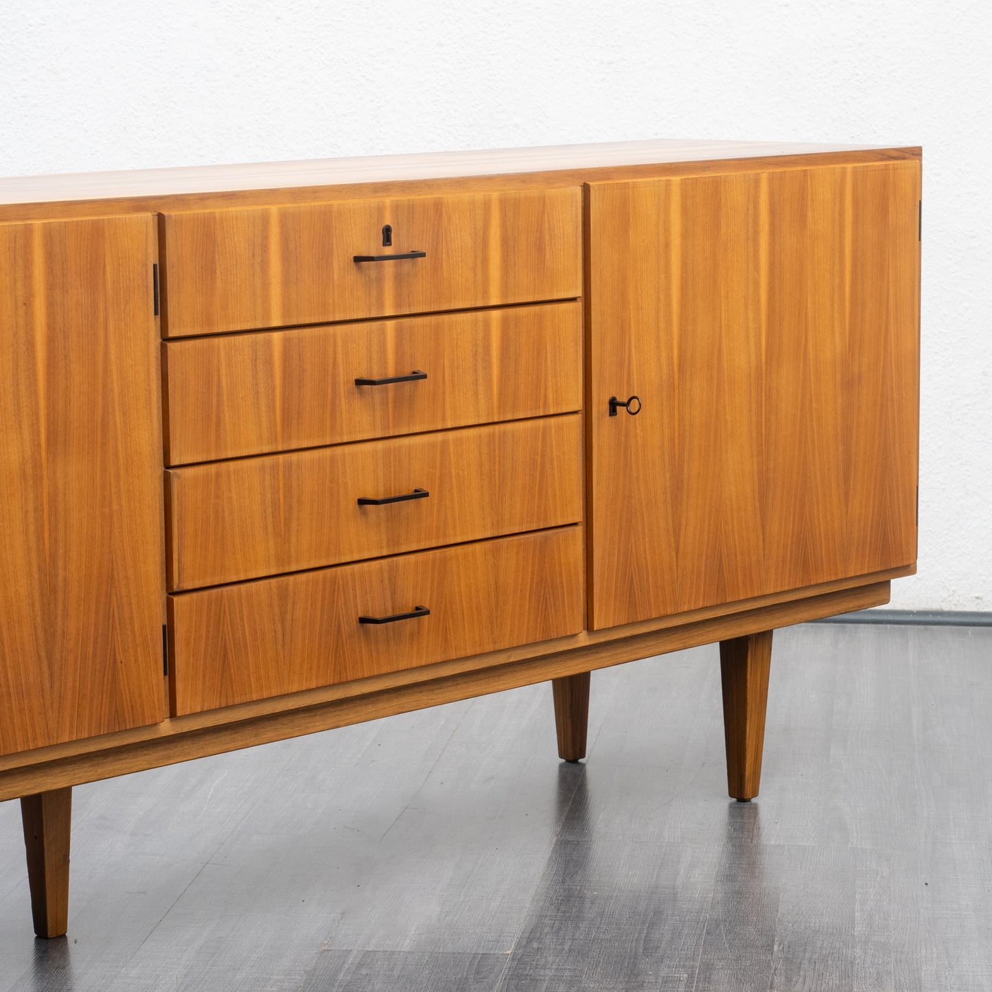 1960s Sideboard walnut, restored, 239cm