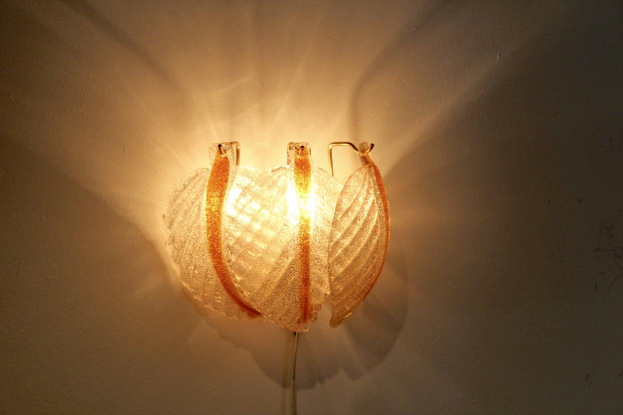 A.V Mazzega Leaf wall lamp