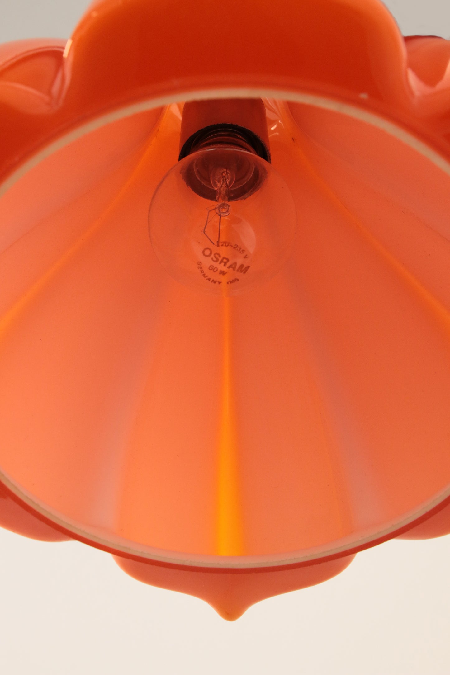 Vintage Orange Glass Pendant Lamp By Peill And Putzler 1960