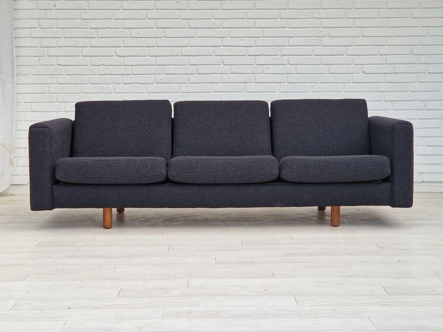 1970s, Danish design by H.J. Wegner, model GE 300, reupholstered sofa.