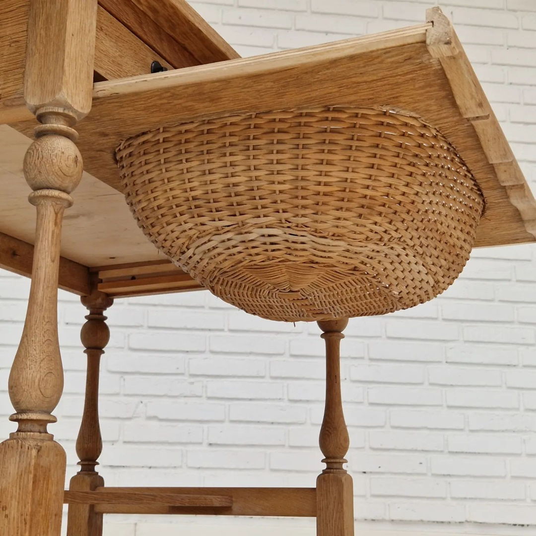 1970s, Danish design, coffee/sewing table, oak wood, original condition.