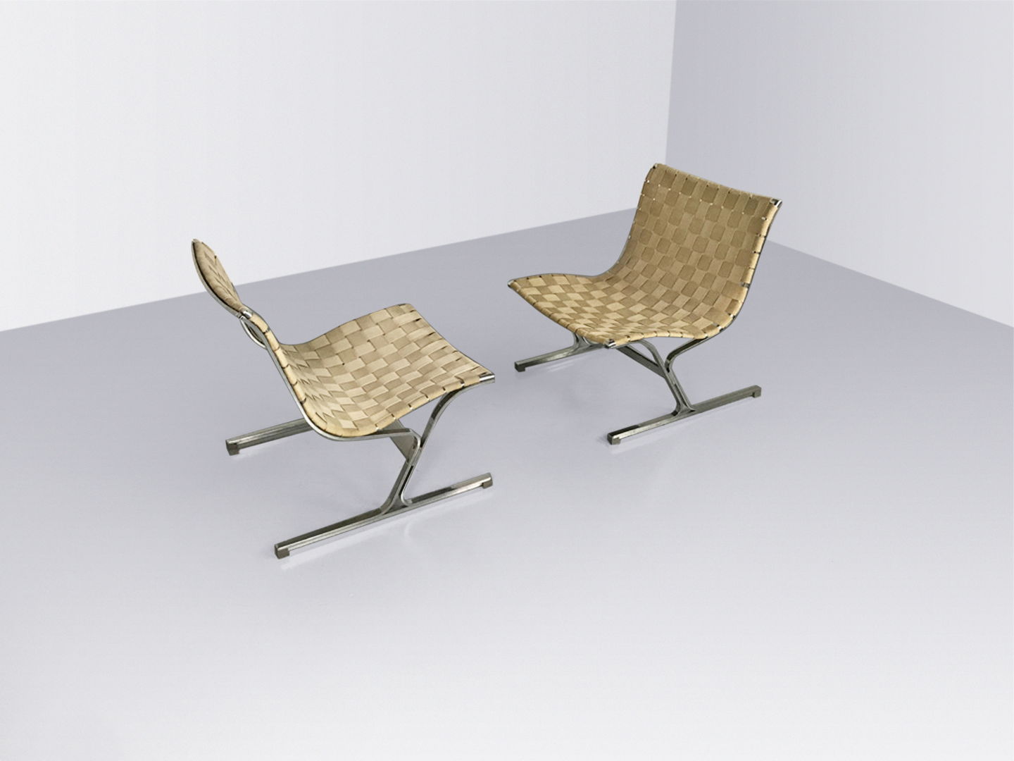 PLR1 Luar lounge chair by Ross Littell for ICF De Padova Italy 1960s, set of 2