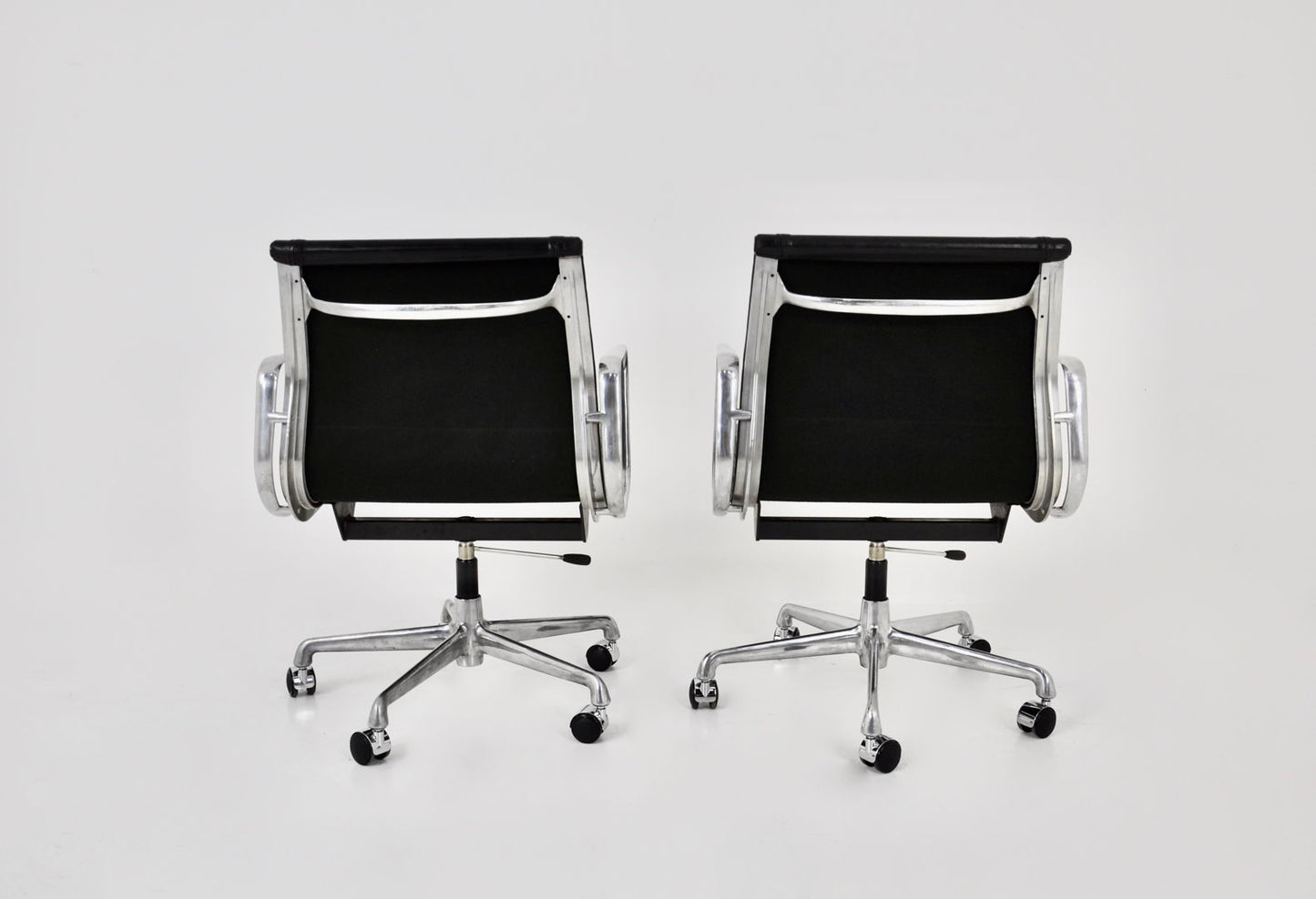 EA217 black Soft Pad Chairs by Charles & Ray Eames for Herman miller, 1970s, Set of 2