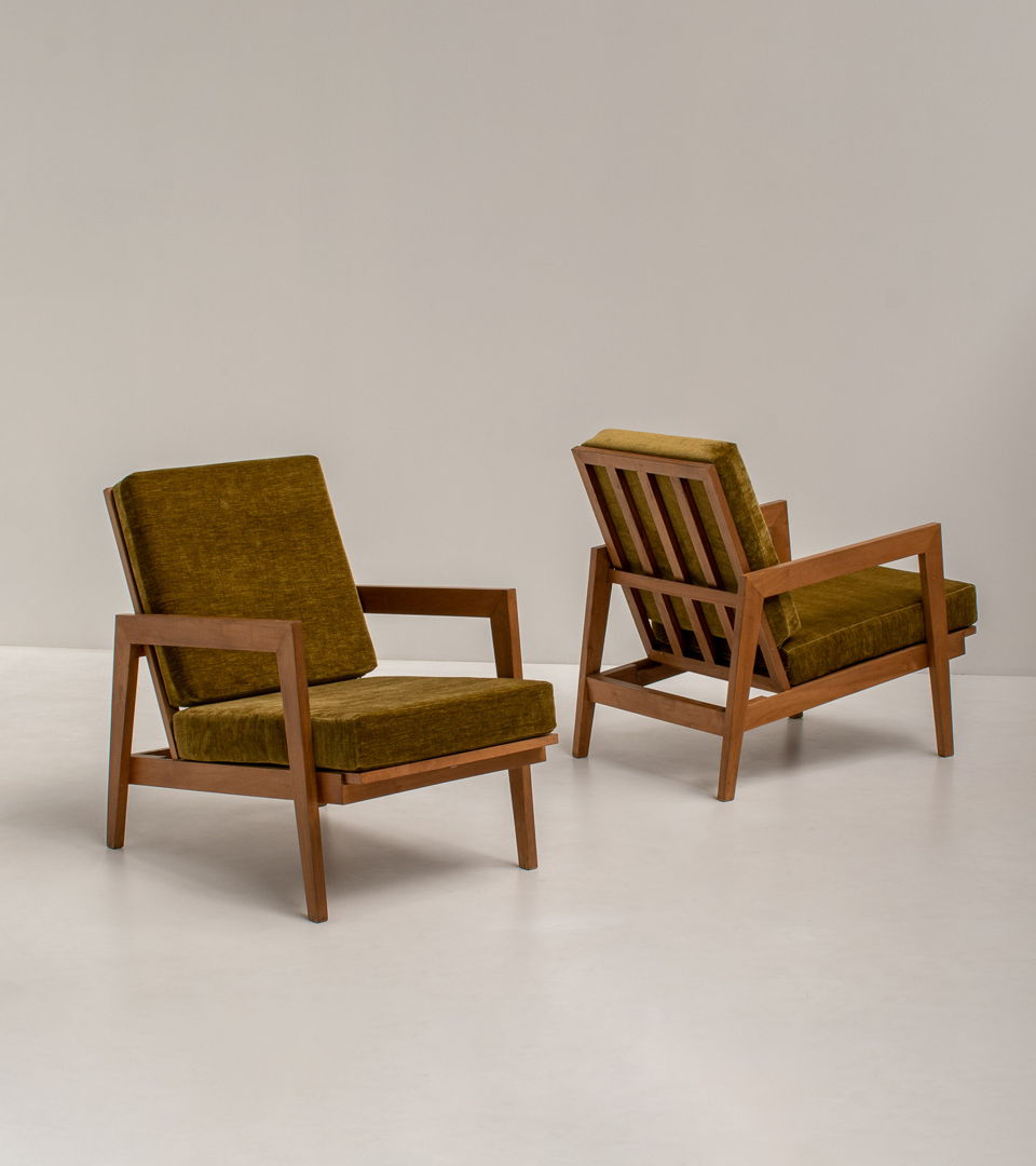 Pair of French Reconstruction Armchairs, France 1960s