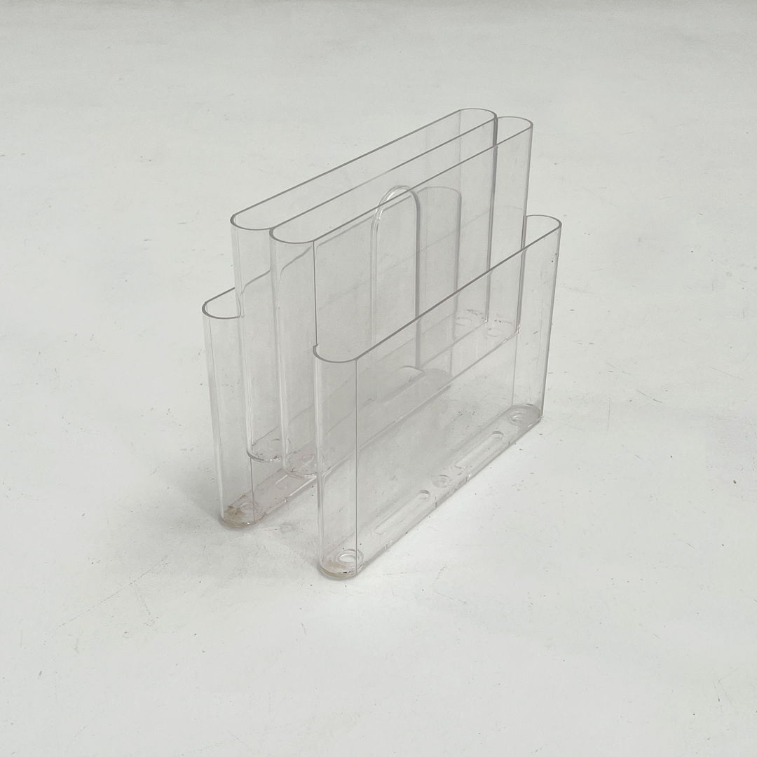 Lucite Magazine Rack by Giotto Stoppino for Kartell, 1970s