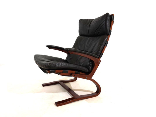 Kengu leather armchair by Elsa&Nordahl Solheim for Rybo Rykken