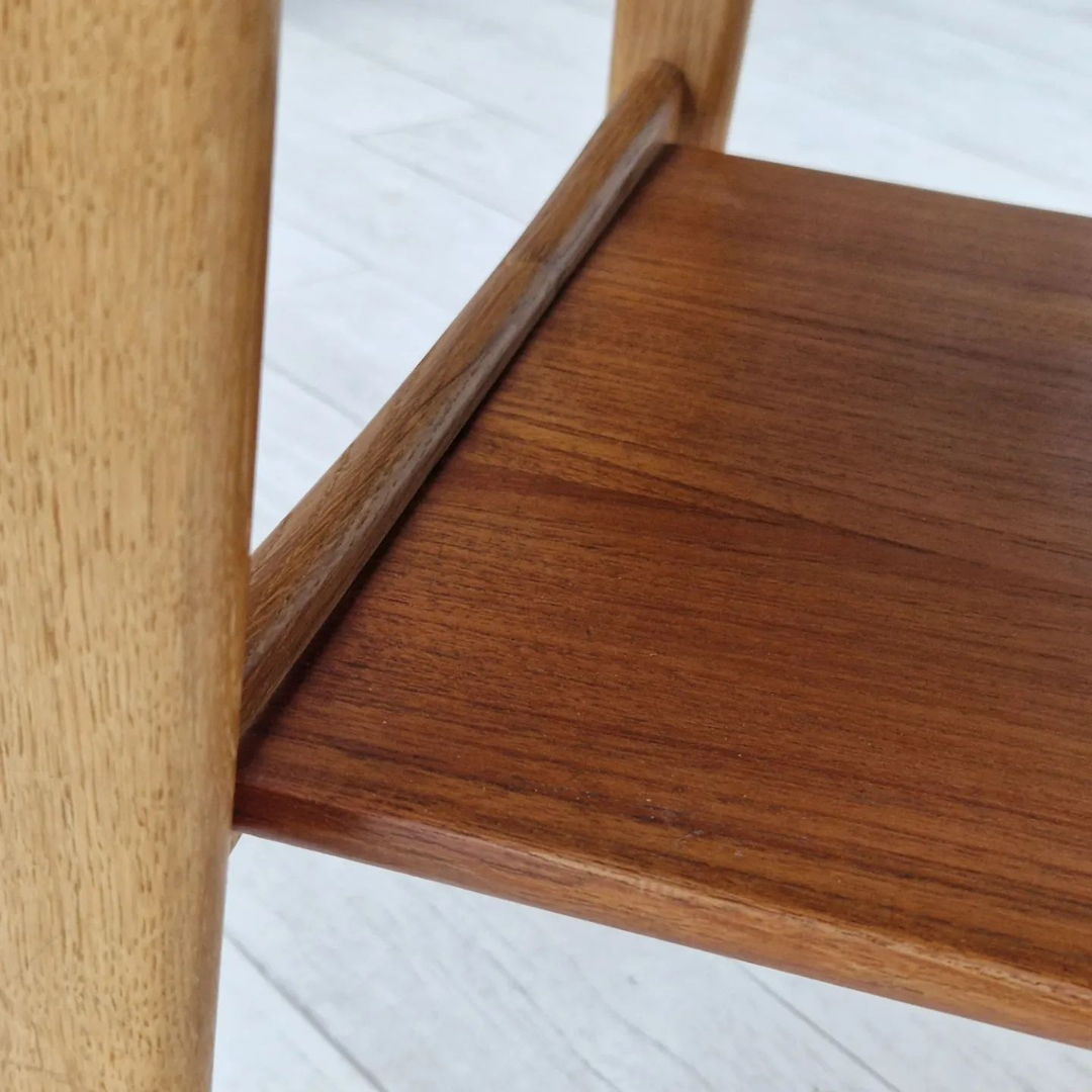 1970s, Danish design, folding sofa table, teak and oak wood.