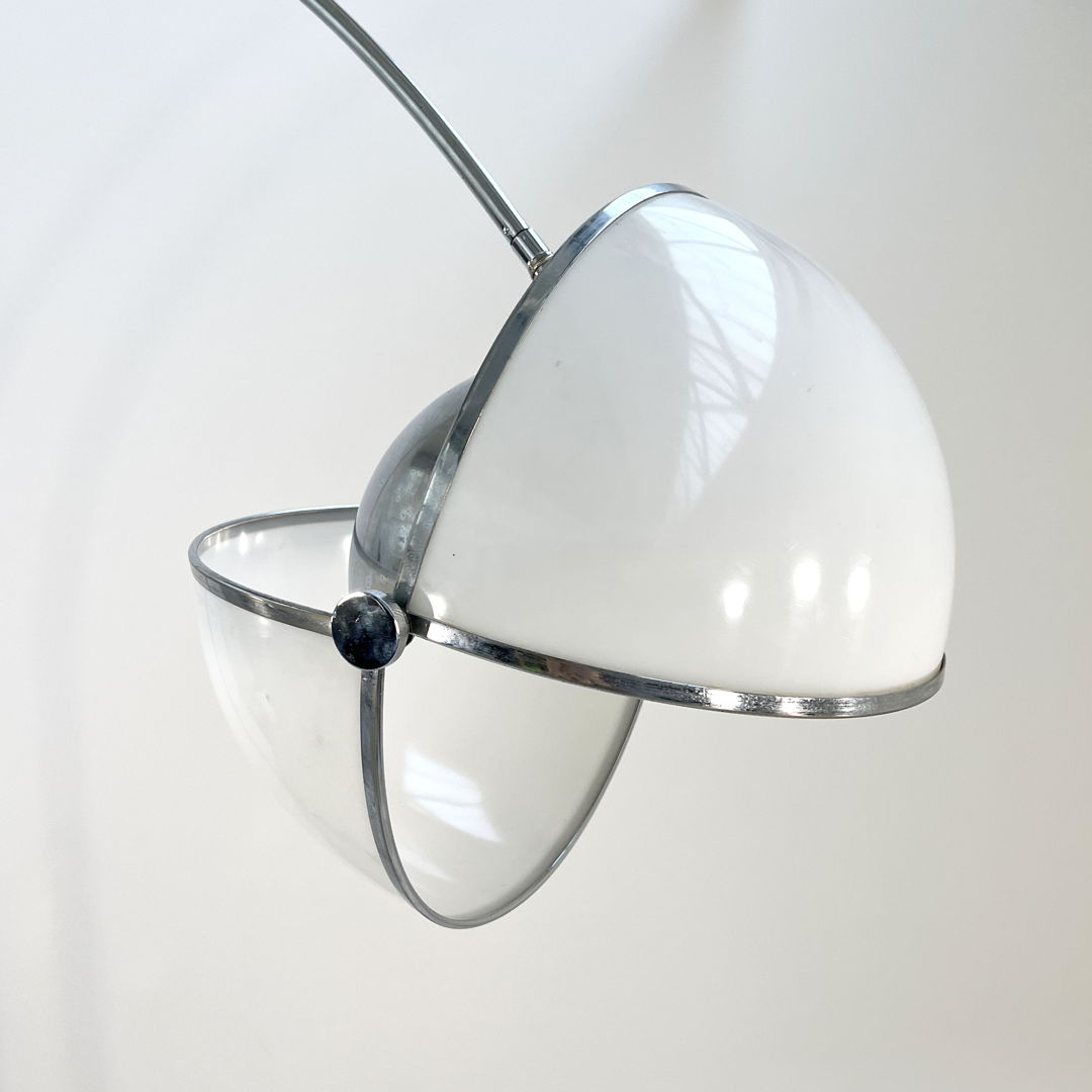 Pac-Man Italian Arco Lamp with Marble Base, 1970s