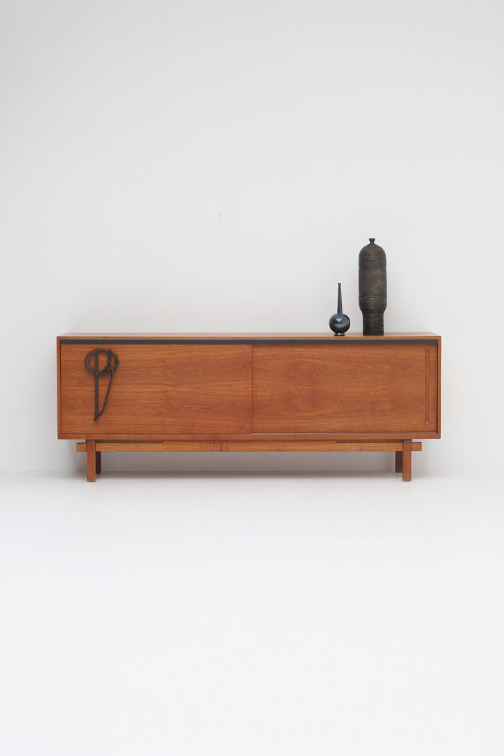 Midcentury wooden sideboard by J. Batenburg and E. Souply for MI Belgium 1960s.