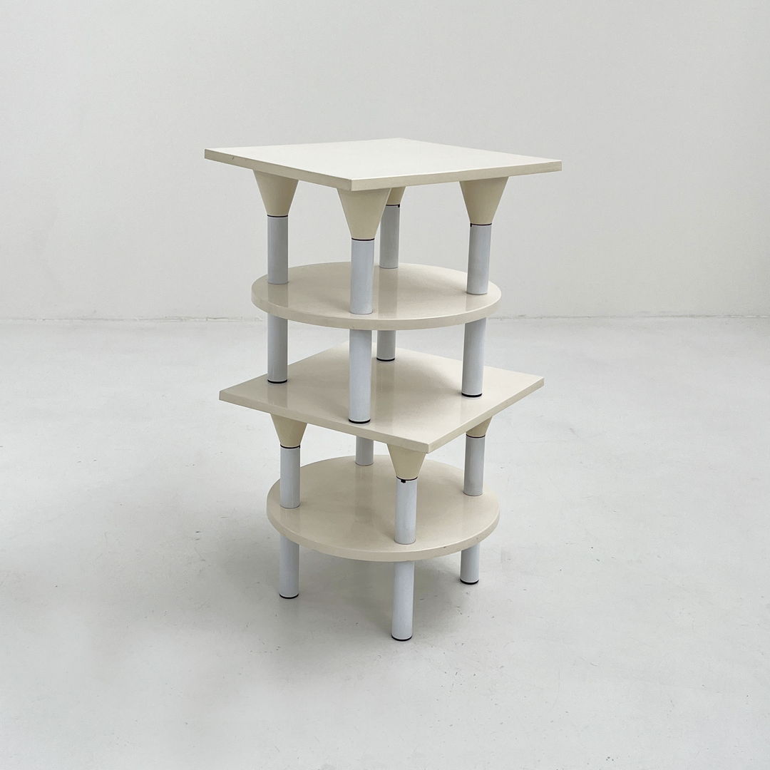 White Postmodern Side Table by Anna Castelli Ferrieri for Kartell, 1980s