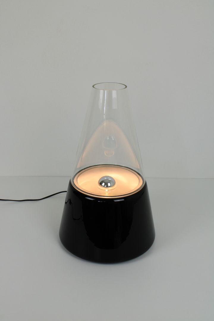 Large black Murano glass table lamp by RES, 1980s