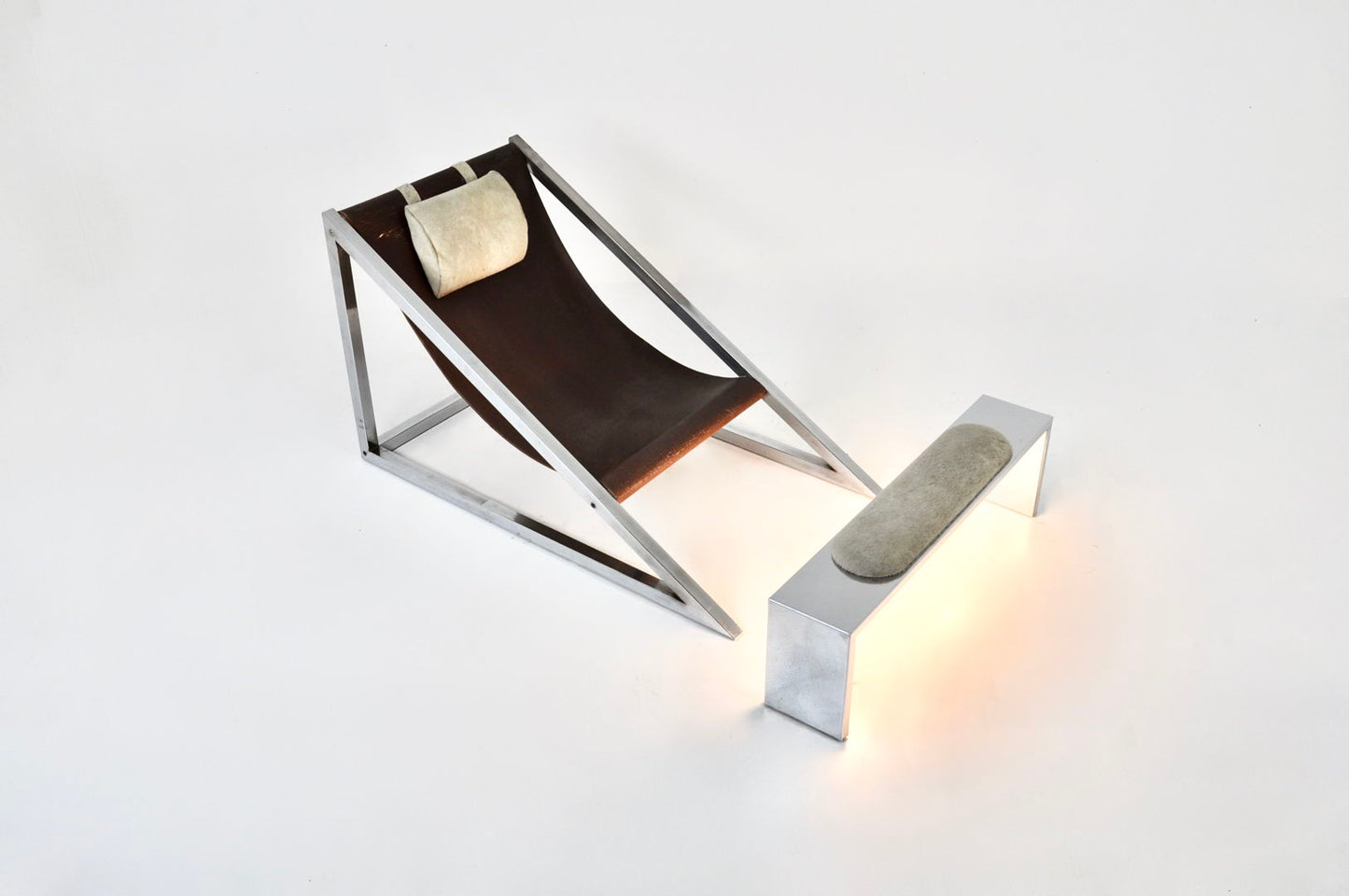 "Mies" Lounge chair with Ottoman by Archizoom Associati, 1960s