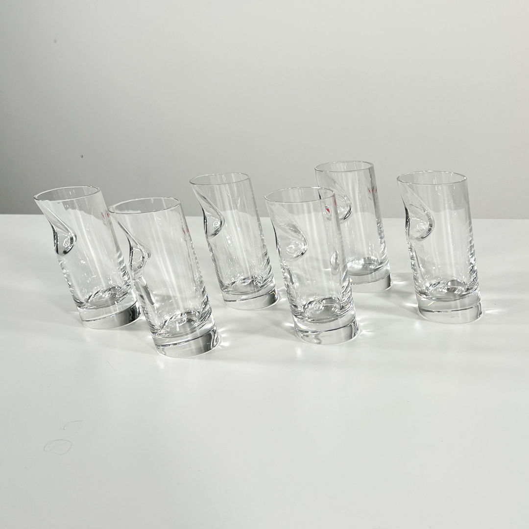 Set of 6 Ice Stopper Glasses by Angelo Mangiarotti for Colle, 1980s