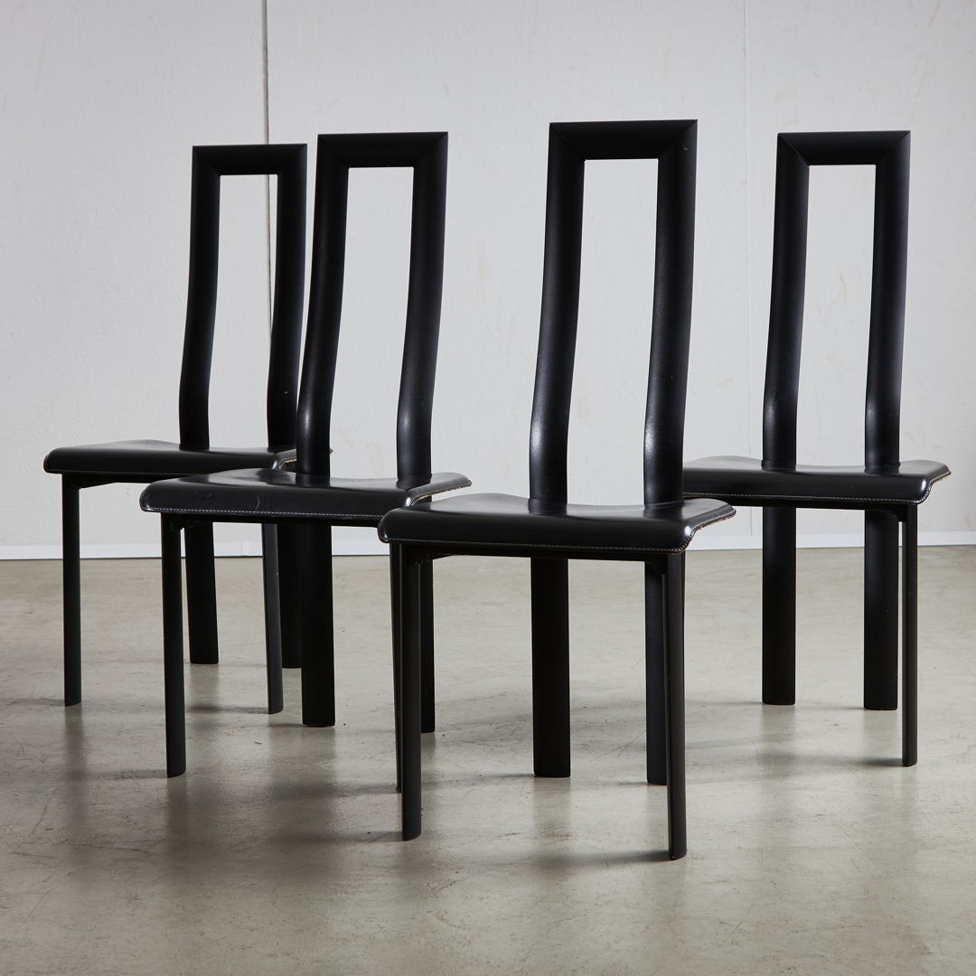Regia Dining Chairs by Antonello Mosca for Ycami Collection, 1980s. Set of 4.