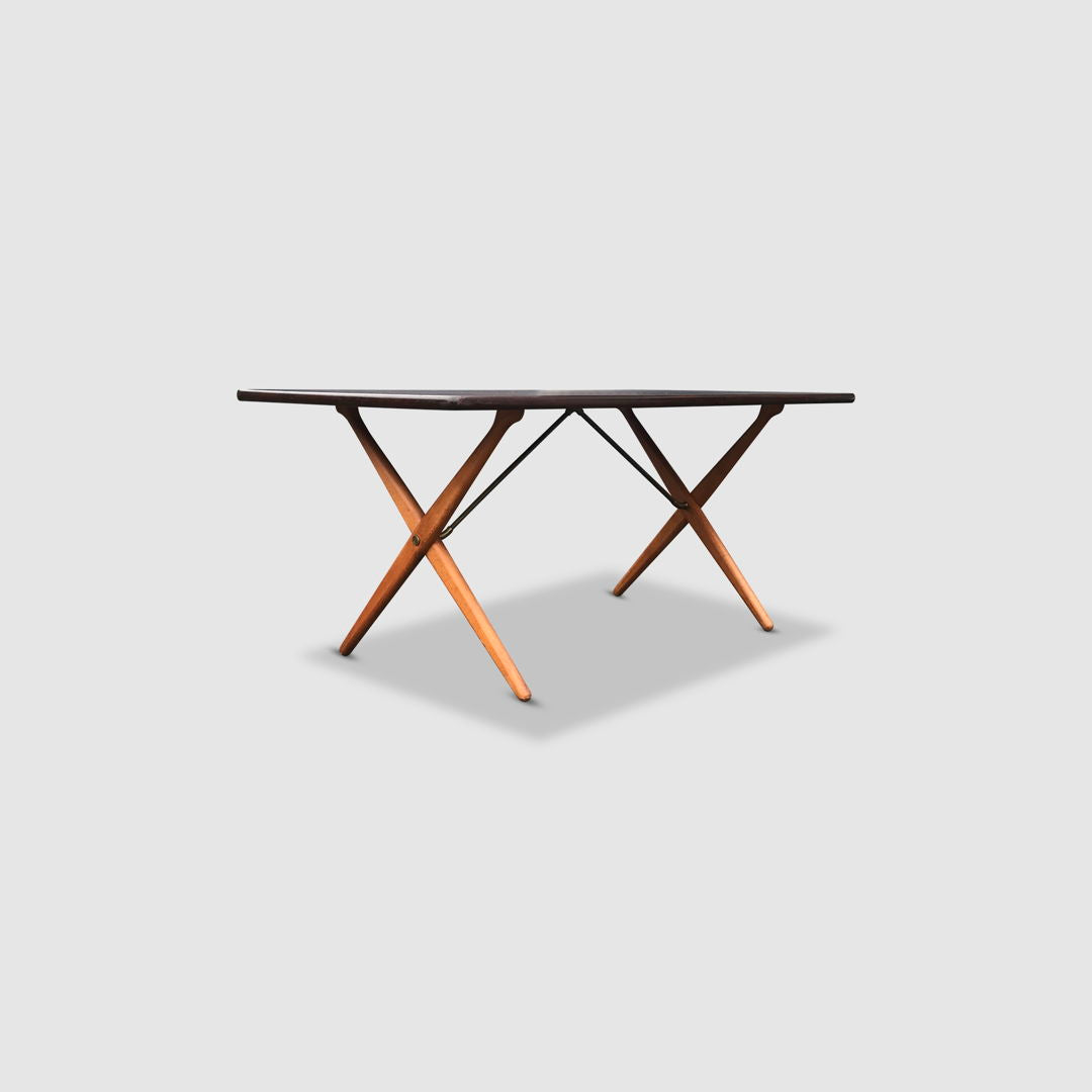 AT-303 Sawbuck oak dining table by Hans Wegner for Andreas Tuck 1950s