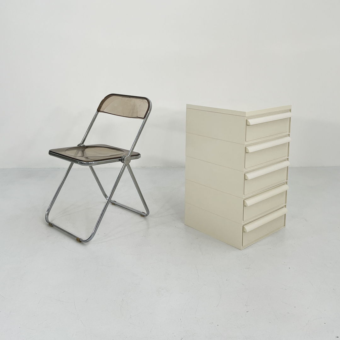 White Chest of Drawers Model “4601” by Simon Fussell for Kartell, 1970s