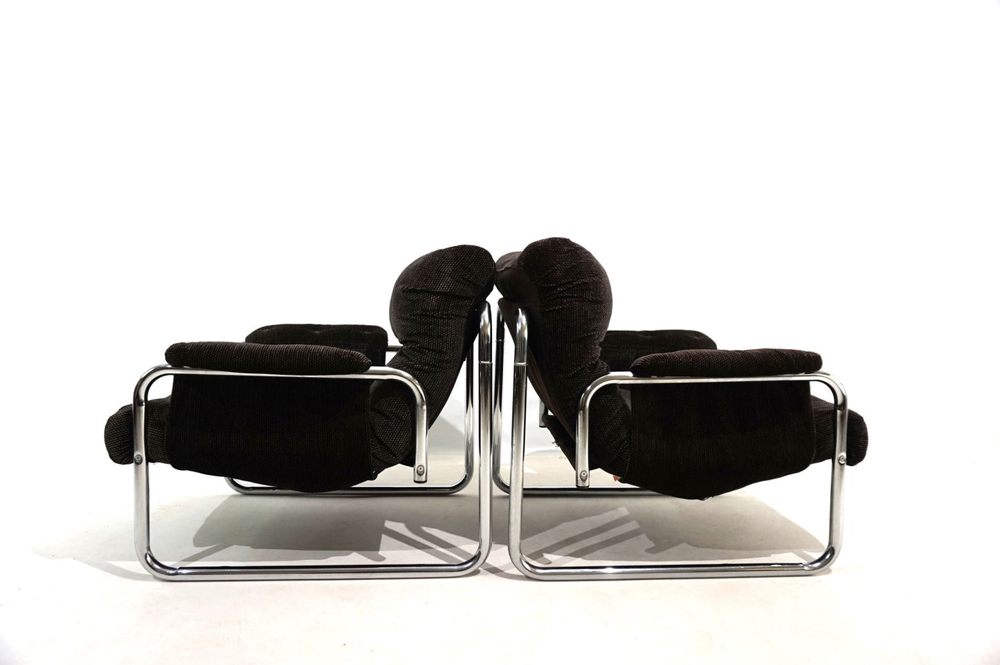 Set of 2 Herlag chrome cantilever lounge chairs by Johan Bertil Häggström