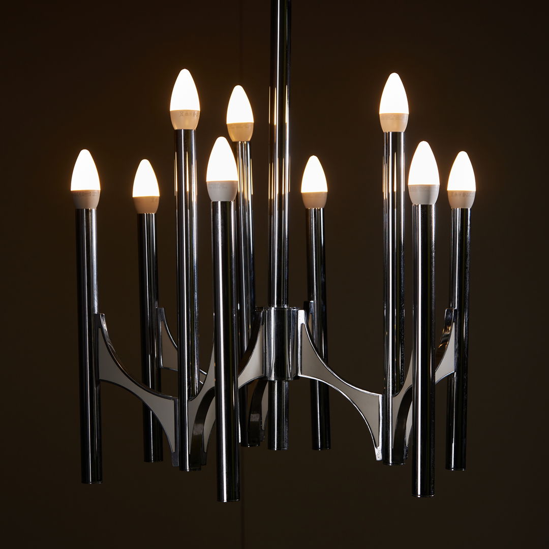 Gaetano Sciolari 9-Arm Chandelier, 1960s