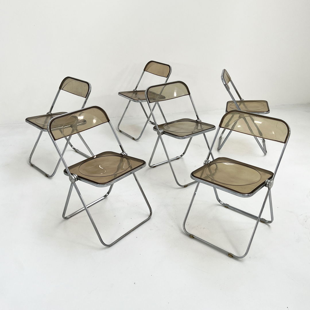 Smoke Plia Chair by Giancarlo Piretti for Anonima Castelli, 1970s