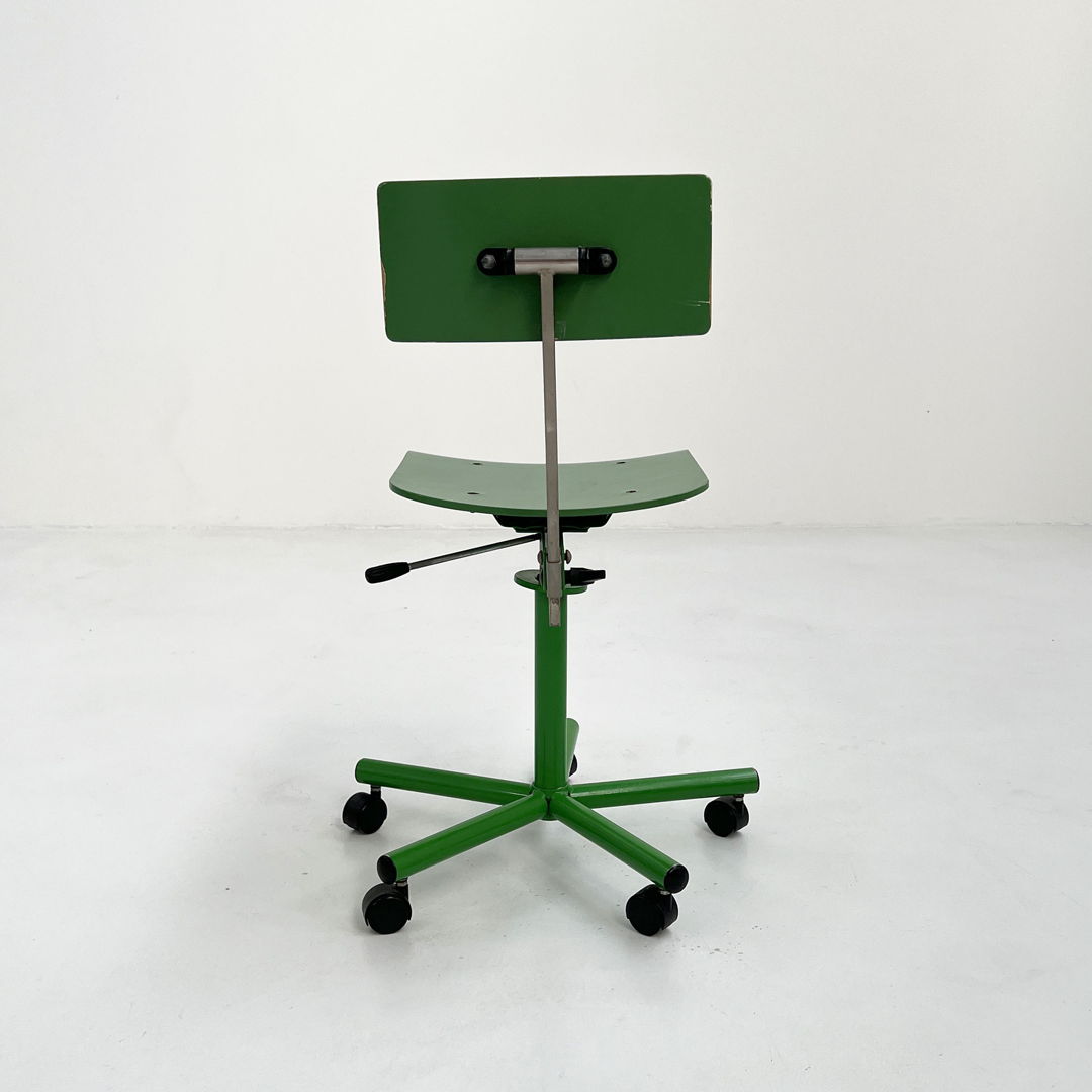 Green Teens Desk chair by Anna Anselmi for Bieffeplast, 1980s